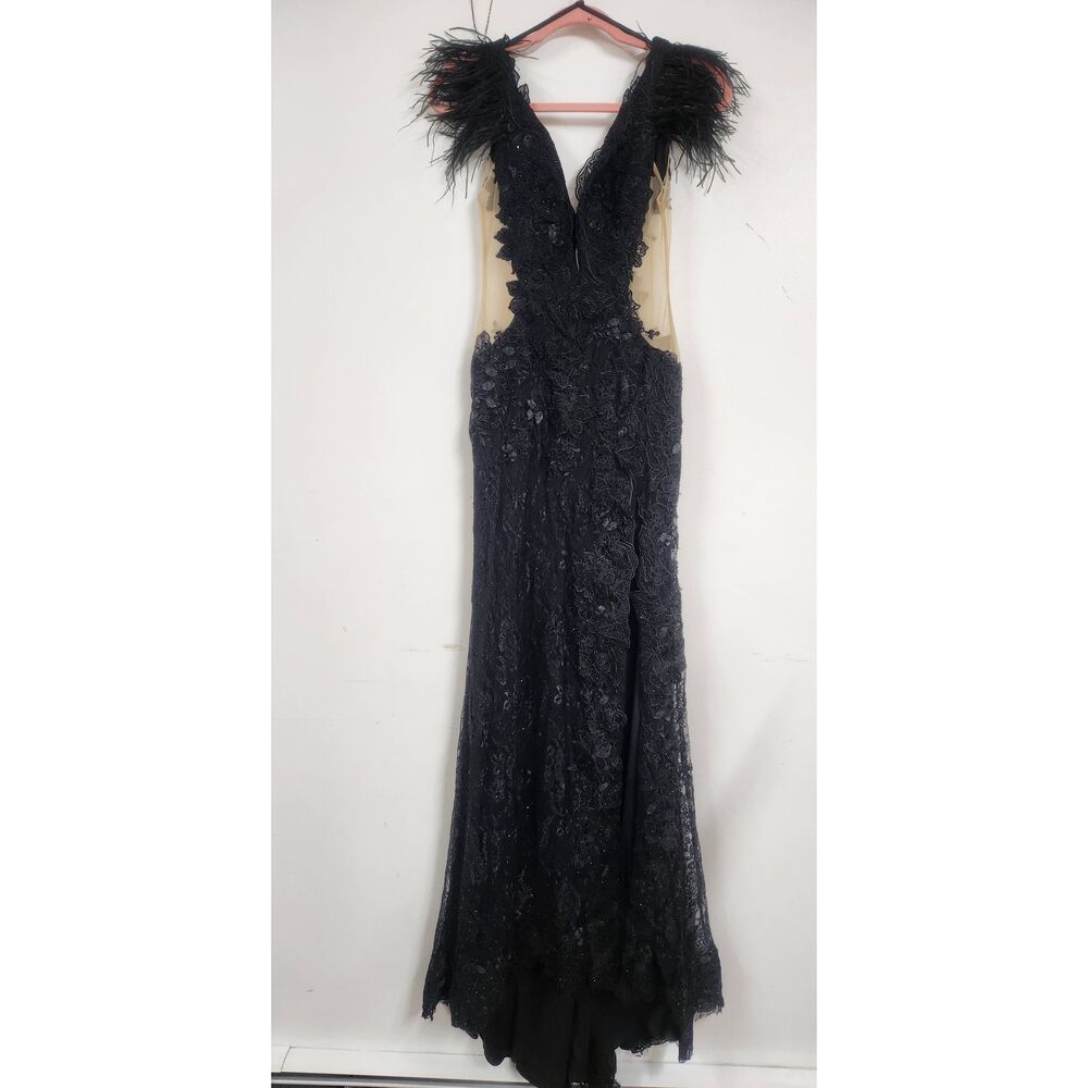 Mac Duggal  Feather Cap Sleeve Lace Gown Regular price$698 - Picture 5 of 10